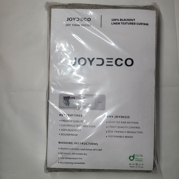 NIB - Joydeco 100% Blackout Curtains 2 Panel Set, 52*84" Linen - Picture 2 of 7